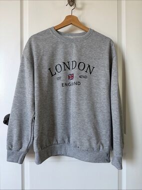London England Grey Crewneck Sweater